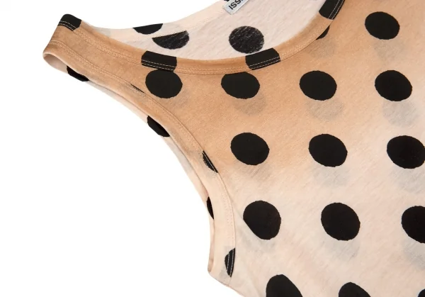 イッセイミヤケISSEY MIYAKE グラデーション染めドットプリントタンクトップ ベージュ2 K-87143_004