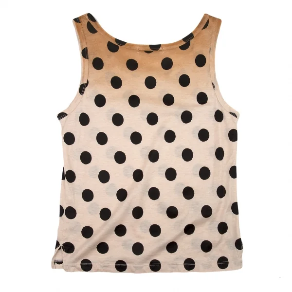 イッセイミヤケISSEY MIYAKE グラデーション染めドットプリントタンクトップ ベージュ2 K-87143_009