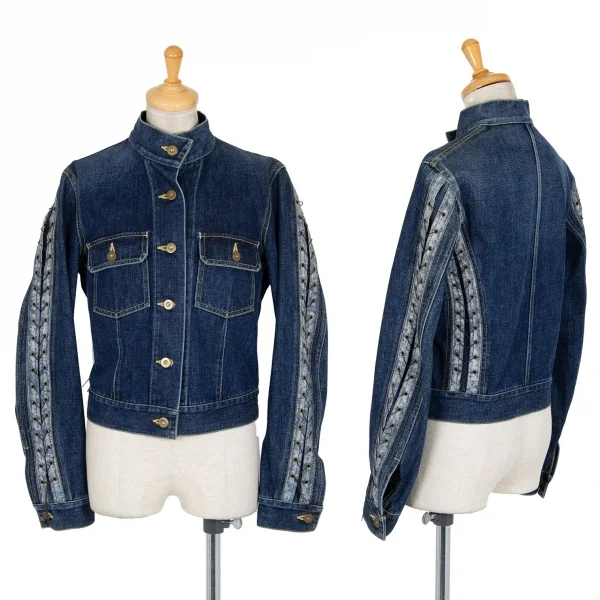イッセイミヤケISSEY MIYAKE レースアップデザインデニムジャケット インディゴ2 K-87152_001