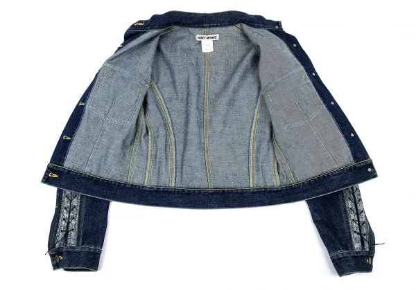 イッセイミヤケISSEY MIYAKE レースアップデザインデニムジャケット インディゴ2 K-87152_010