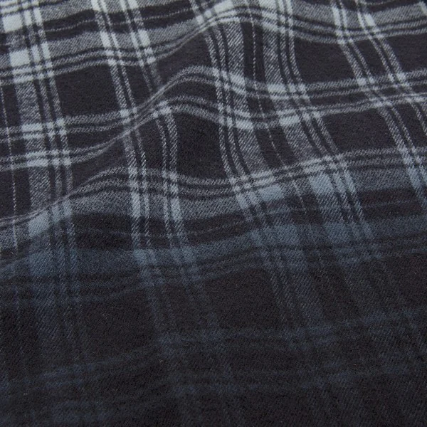 イッセイミヤケISSEY MIYAKE 染めチェックネルシャツ 白黒紺3 (K-6205)