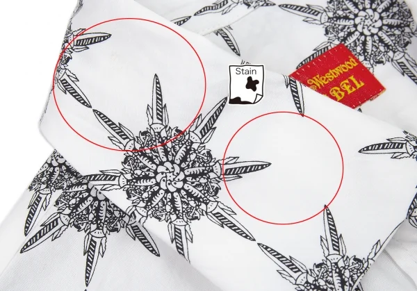 ヴィヴィアンウエストウッド レッドレーベルVivienne Westwood Red Label コットンダガープリントシャツ 白2 K-87243_005