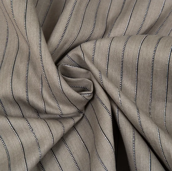 ワイズフォーメンY's for men インディゴ染めシルクコットンストライプシャツ カーキグレー3 K-87295_013