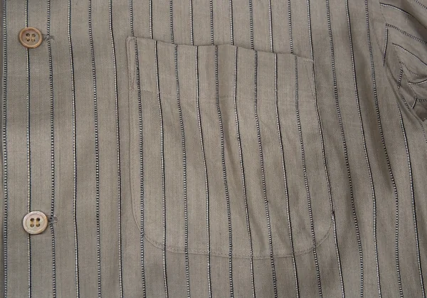 ワイズフォーメンY's for men インディゴ染めシルクコットンストライプシャツ カーキグレー3 K-87295_006