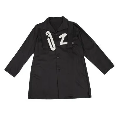 ヨウジヤマモト プールオムYohji Yamamoto POUR HOMME 変形ナンバリングパッチサスペンダーシャツ