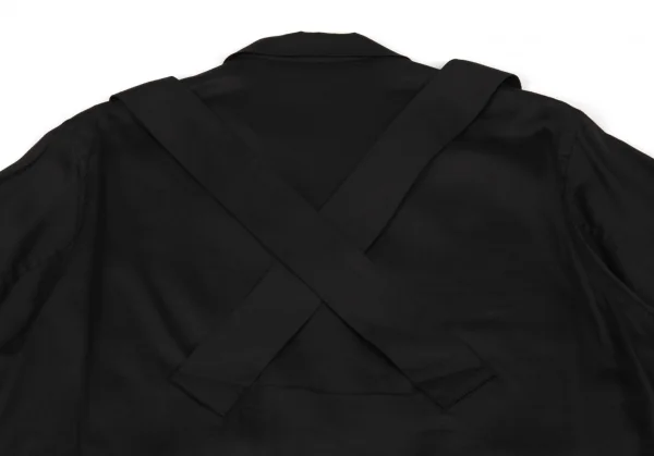 ヨウジヤマモト プールオムYohji Yamamoto POUR HOMME 変形ナンバリングパッチサスペンダーシャツ 黒2 K-87358_015