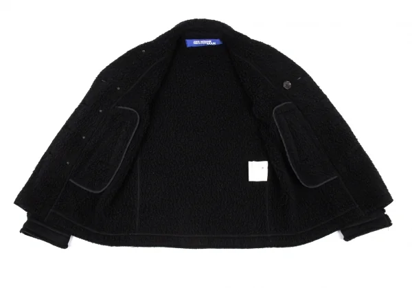 ジュンヤワタナベマン コムデギャルソンJUNYA WATANABE MAN COMME des GARCONS裏ボアニットピーコート 黒M K-87369_013