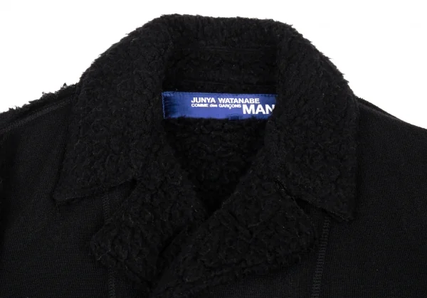 ジュンヤワタナベマン コムデギャルソンJUNYA WATANABE MAN COMME des GARCONS裏ボアニットピーコート 黒M K-87369_003