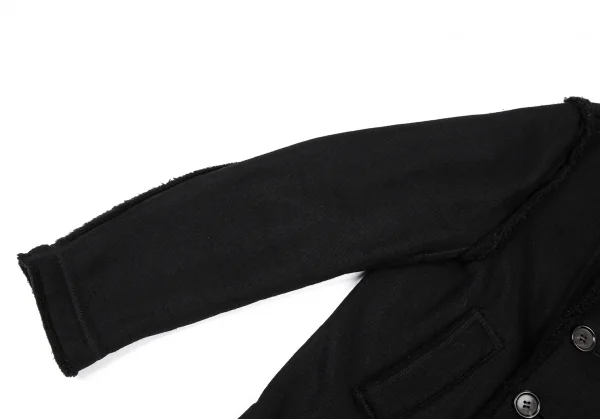 ジュンヤワタナベマン コムデギャルソンJUNYA WATANABE MAN COMME des GARCONS裏ボアニットピーコート 黒M K-87369_007