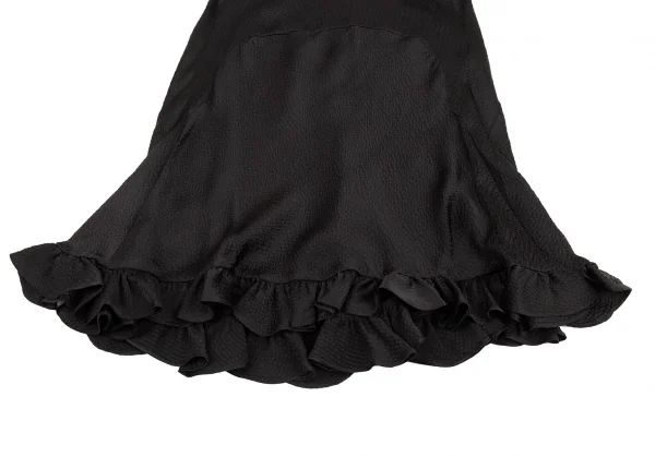 バレンシアガBALENCIAGA シルクサッカーフリルスカート 黒38 K-87395_004