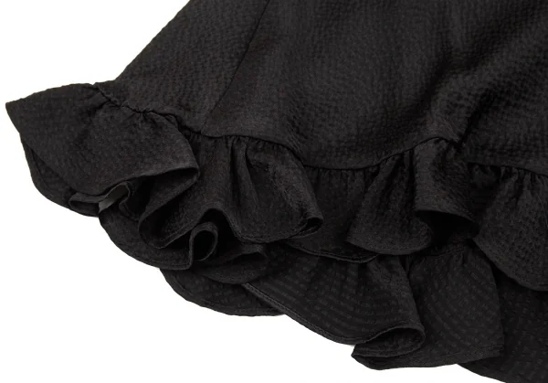 バレンシアガBALENCIAGA シルクサッカーフリルスカート 黒38 K-87395_005