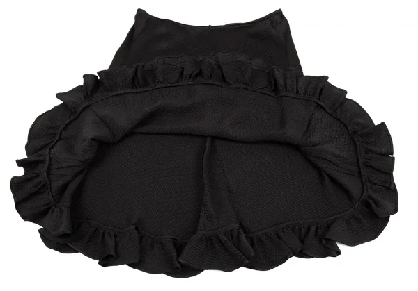 バレンシアガBALENCIAGA シルクサッカーフリルスカート 黒38 K-87395_006