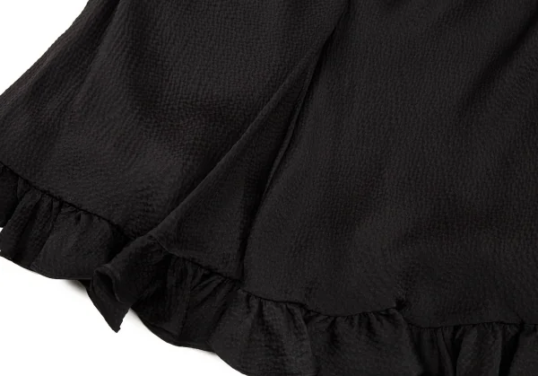 バレンシアガBALENCIAGA シルクサッカーフリルスカート 黒38 K-87395_009