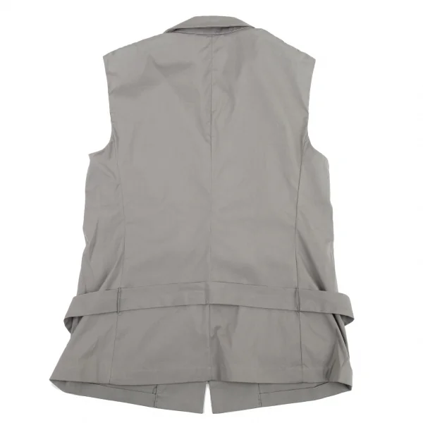 プラダPRADA ベルト付きノースリーブシャツ グレー40 K-87400_011