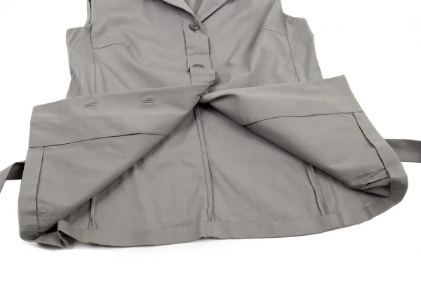 プラダPRADA ベルト付きノースリーブシャツ グレー40 K-87400_009