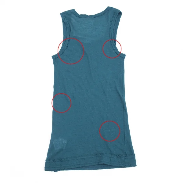 ワイズY's コットンリネン裁ち切りタンクトップ ダークブルー2 K-87467_010