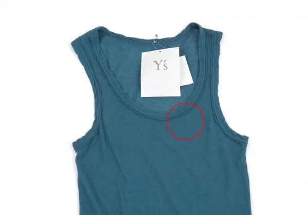 ワイズY's コットンリネン裁ち切りタンクトップ ダークブルー2 K-87467_003