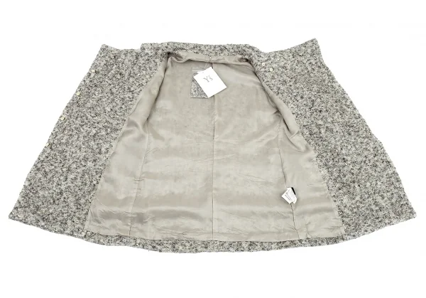 ワイズY's デザイン編みニットジャケット グレー1 K-87474_011