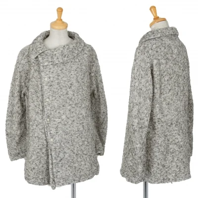 ワイズY's デザイン編みニットジャケット グレー