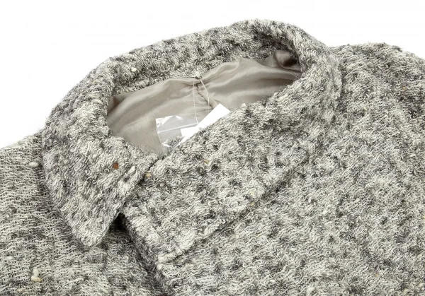 ワイズY's デザイン編みニットジャケット グレー1 K-87474_004