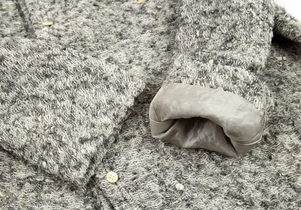 ワイズY's デザイン編みニットジャケット グレー1 K-87474_007