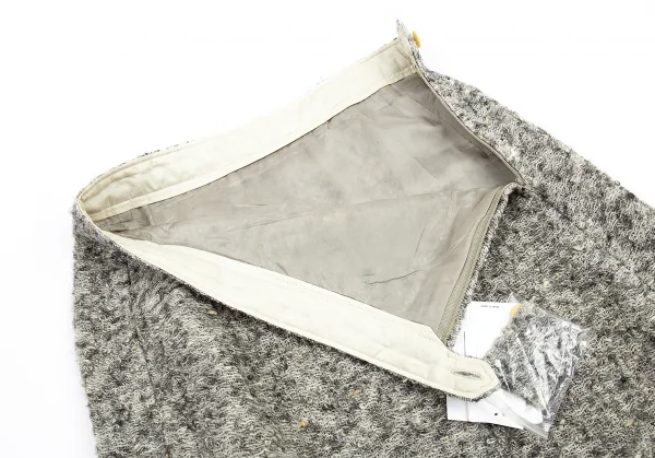 ワイズY's デザイン編みニットスカート グレー1 K-87475_005