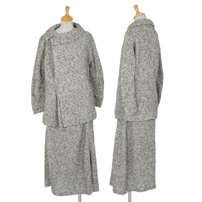 ワイズY's デザイン編みニットセットアップ グレー