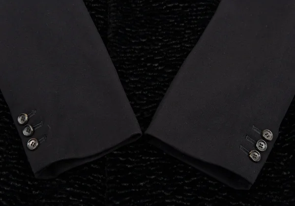 コムデギャルソンCOMME des GARCONSシンセティックファー切替ラウンドカラーダブルコート 黒M K-87488_007