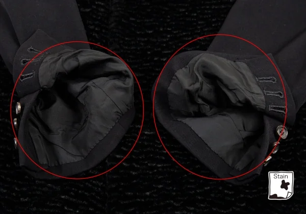 コムデギャルソンCOMME des GARCONSシンセティックファー切替ラウンドカラーダブルコート 黒M K-87488_008