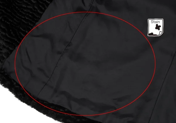 コムデギャルソンCOMME des GARCONSシンセティックファー切替ラウンドカラーダブルコート 黒M K-87488_014