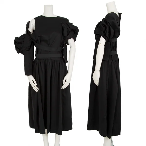 コムデギャルソンCOMME des GARCONSコットン変形袖デザインワンピース 黒M K-87489_001