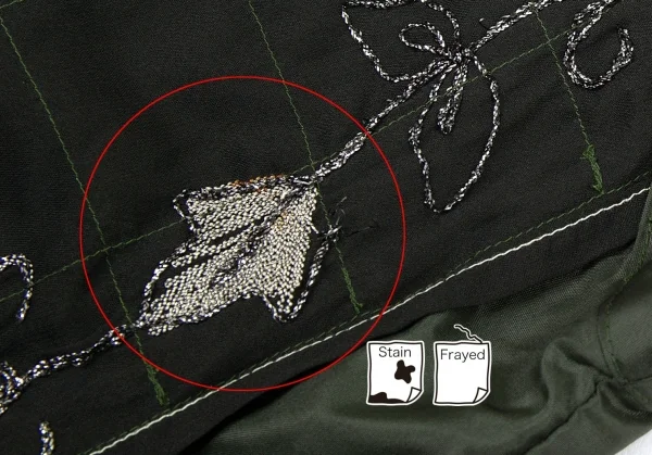 ジュンヤワタナベマンピンク コムデギャルソンJUNYA WATANABE MAN PINK COMME des GARCONS フロント異素材切替刺繍タンクトップ 黒深緑S K-87533_004