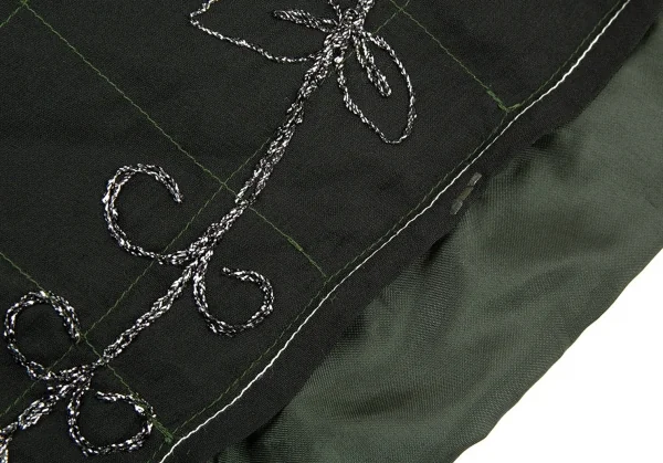 ジュンヤワタナベマンピンク コムデギャルソンJUNYA WATANABE MAN PINK COMME des GARCONS フロント異素材切替刺繍タンクトップ 黒深緑S K-87533_009