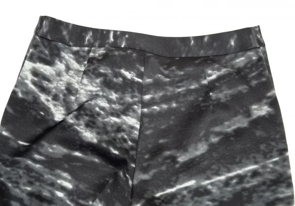 イッセイミヤケ ISSEY MIYAKE プリント裾ジップストレッチテーパードパンツ グレー3 K-87604_010