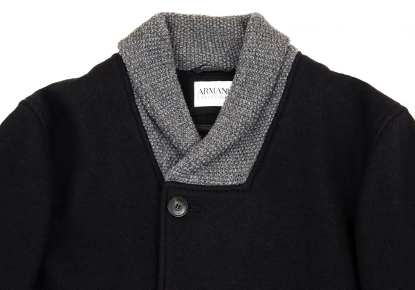 アルマーニ コレッツォーニ ARMANI COLLEZIONI ショールカラーウールジップジャケット 黒52 K-87607_002