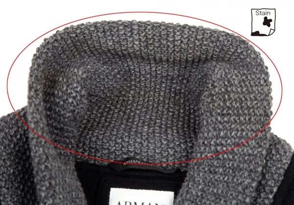 アルマーニ コレッツォーニ ARMANI COLLEZIONI ショールカラーウールジップジャケット 黒52 K-87607_003