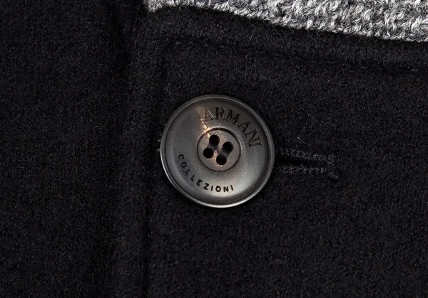 アルマーニ コレッツォーニ ARMANI COLLEZIONI ショールカラーウールジップジャケット 黒52 K-87607_004
