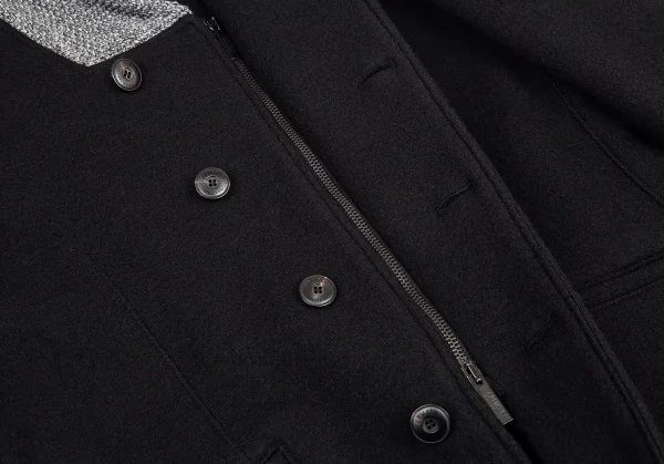 アルマーニ コレッツォーニ ARMANI COLLEZIONI ショールカラーウールジップジャケット 黒52 K-87607_009