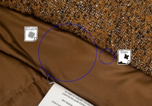 ジュンヤワタナベ コムデギャルソンJUNYA WATANABE COMME des GARCONS フリンジツイード中綿ジャケット 茶S K-87650_011