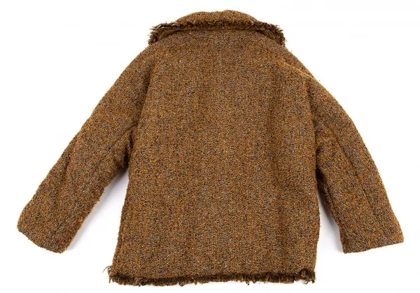 ジュンヤワタナベ コムデギャルソンJUNYA WATANABE COMME des GARCONS フリンジツイード中綿ジャケット 茶S K-87650_012