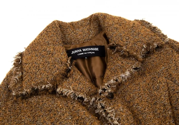 ジュンヤワタナベ コムデギャルソンJUNYA WATANABE COMME des GARCONS フリンジツイード中綿ジャケット 茶S K-87650_004