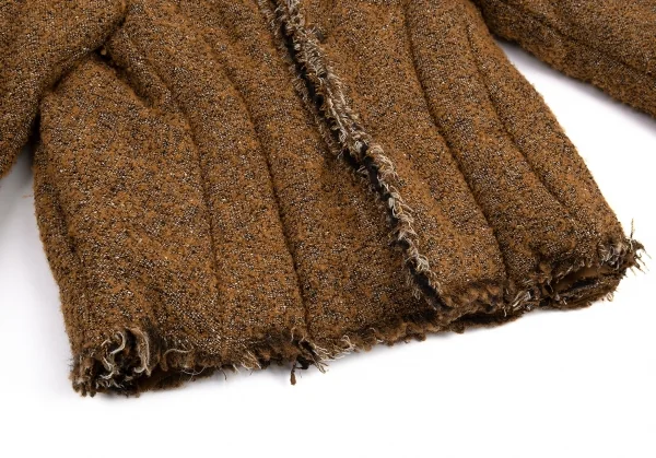 ジュンヤワタナベ コムデギャルソンJUNYA WATANABE COMME des GARCONS フリンジツイード中綿ジャケット 茶S K-87650_008