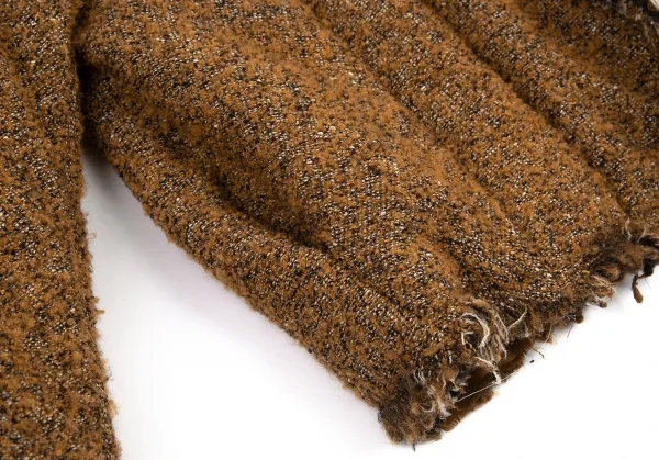 ジュンヤワタナベ コムデギャルソンJUNYA WATANABE COMME des GARCONS フリンジツイード中綿ジャケット 茶S K-87650_009