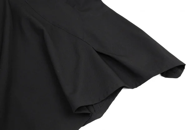 イッセイミヤケISSEY MIYAKE ウールギャバ切替デザインアシンメトリースカート 黒3 K-87657_010