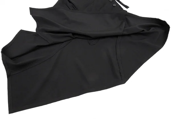 イッセイミヤケISSEY MIYAKE ウールギャバ切替デザインアシンメトリースカート 黒3 K-87657_011