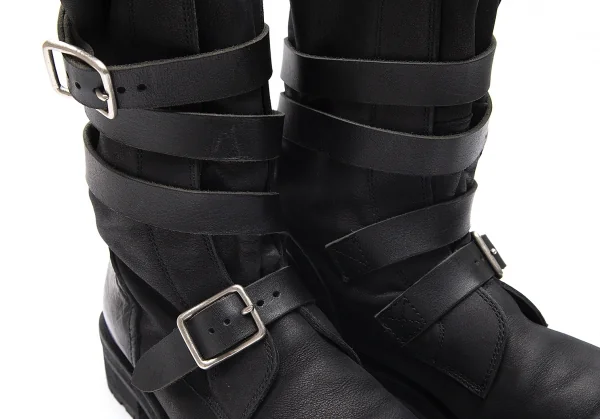 ワイズY's ベルテッドレザーブーツ 黒6(25.5位) K-87672_011