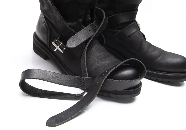 ワイズY's ベルテッドレザーブーツ 黒6(25.5位) K-87672_012
