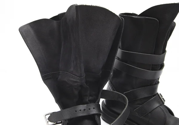 ワイズY's ベルテッドレザーブーツ 黒6(25.5位) K-87672_013