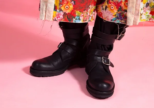 ワイズY's ベルテッドレザーブーツ 黒6(25.5位) K-87672_015