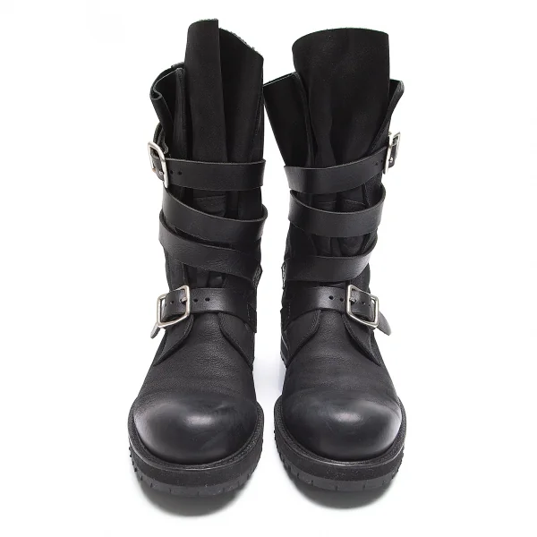 ワイズY's ベルテッドレザーブーツ 黒6(25.5位) K-87672_002
